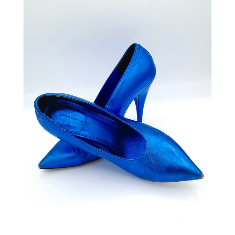 Balanciaga Blue Metallic Pumps 38.5 - Picture 4 of 6
